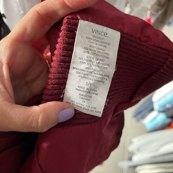 VINCE Red Leather Jacket - Picture 12 of 17